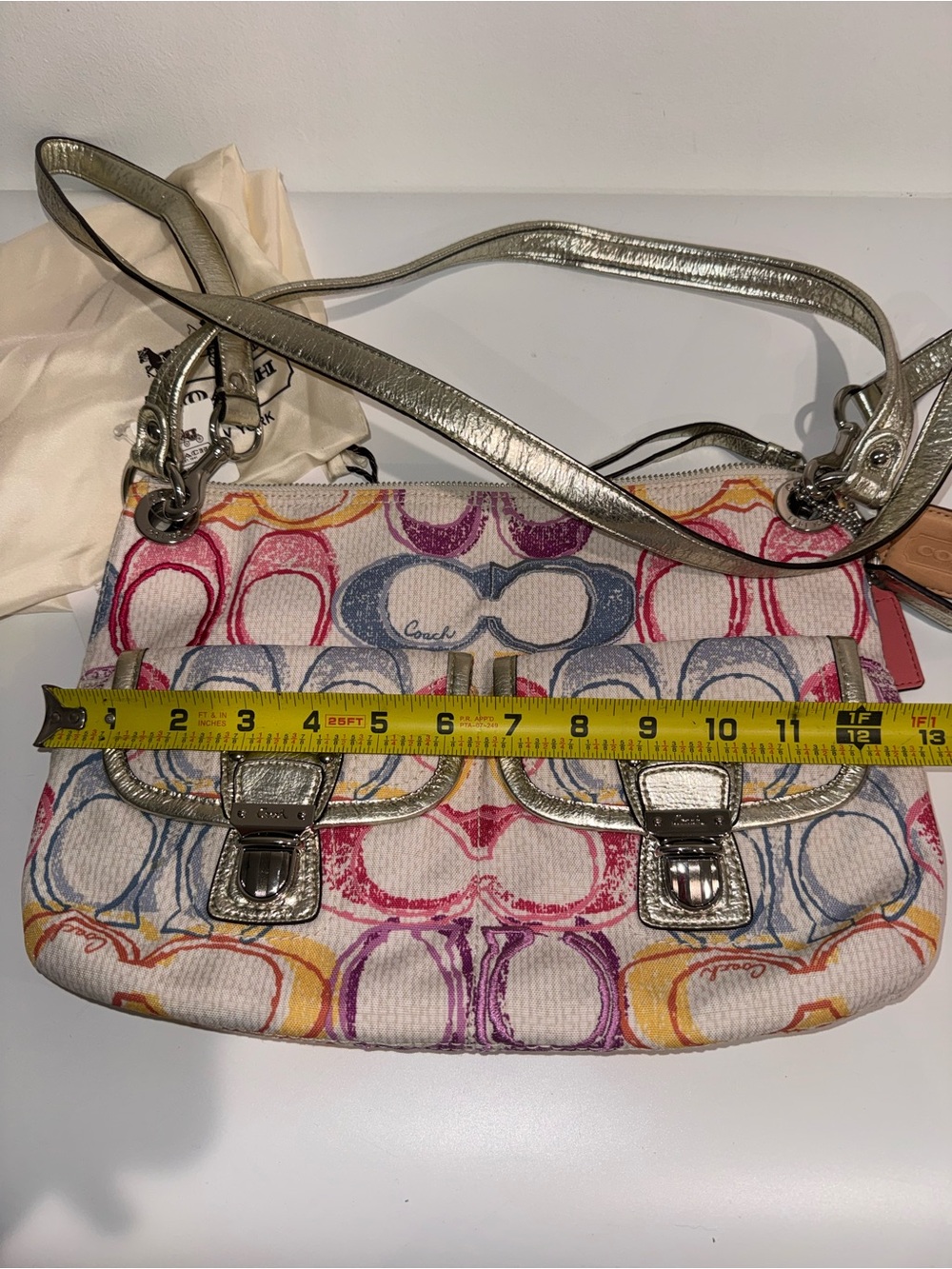 Y2K Coach Poppy Daisy Dream C Scribble Print Hippie Shoulder Bag 19030 HTF NWT - Picture 12 of 13